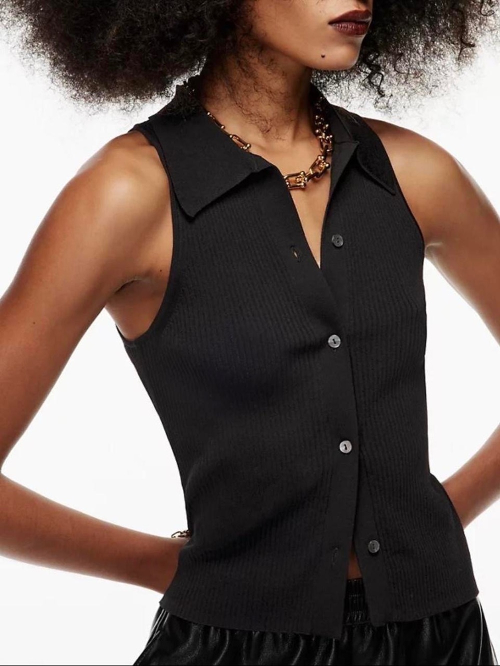 Babaton Ribbed Polo Stoval Tank